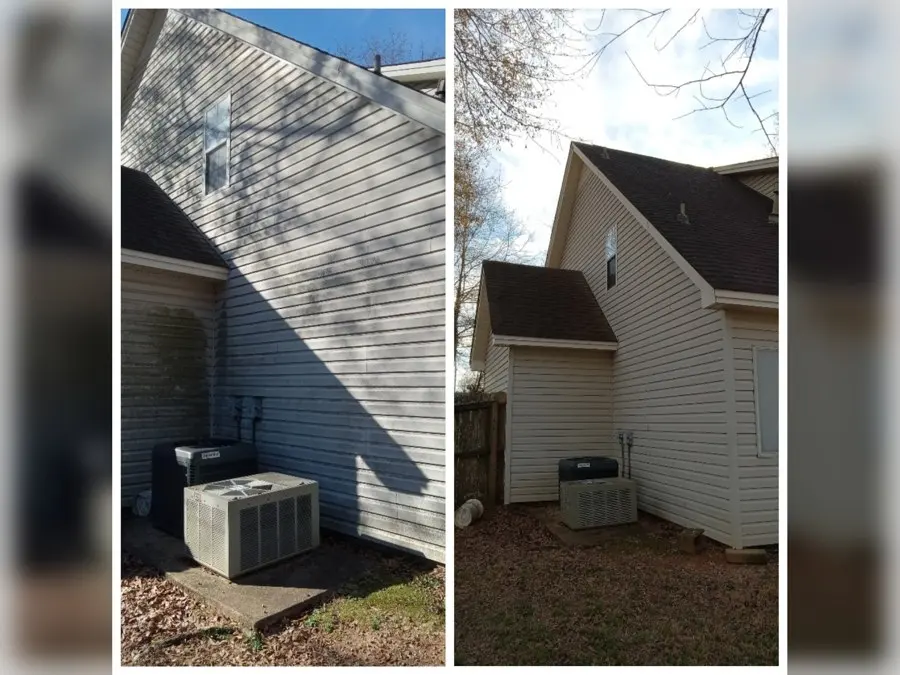 Before and after of a house's siding