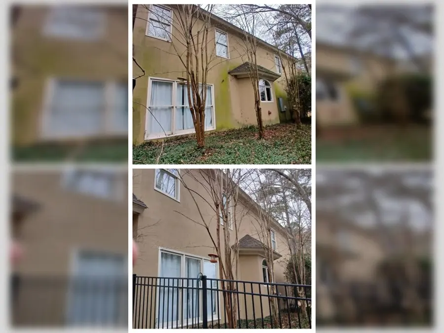 Before and after of a two-story house